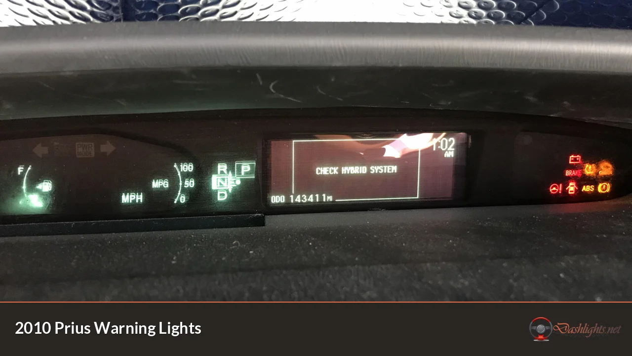 2010 Prius Warning Lights