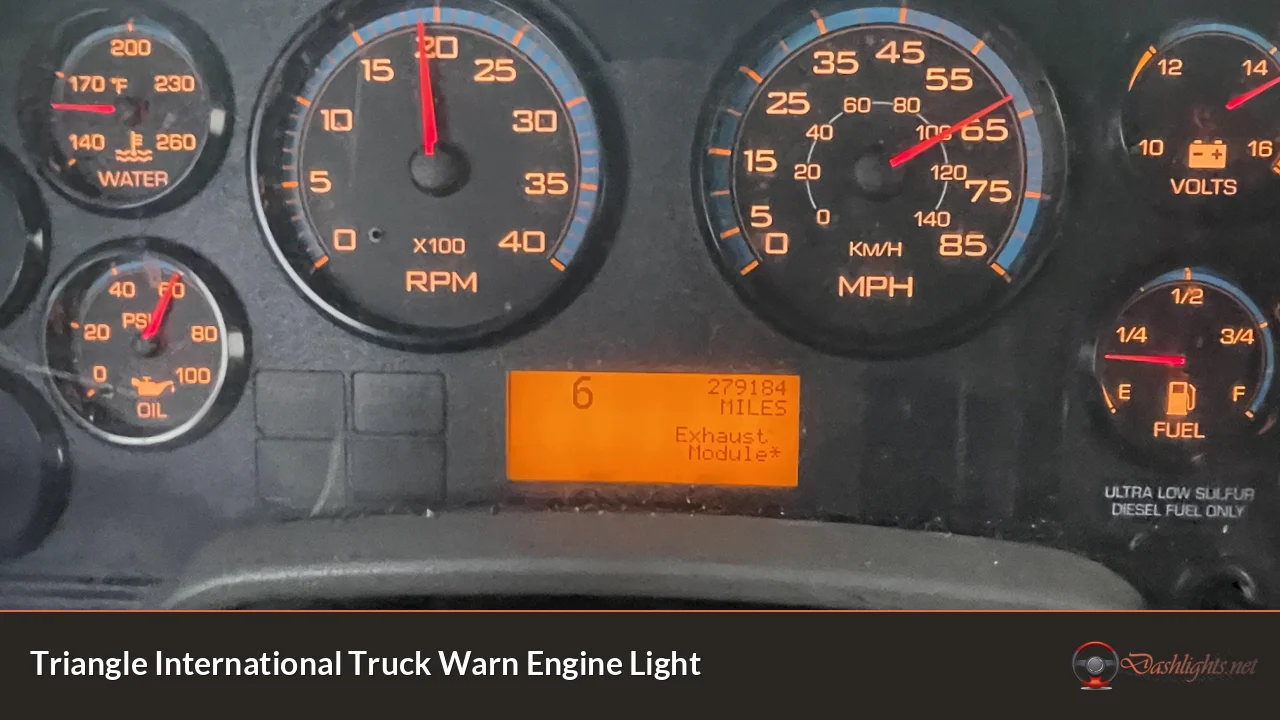 Triangle International Truck Warn Engine Light